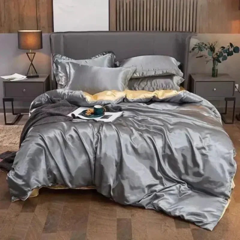 Conjunto de Roupas de Cama em Cetim