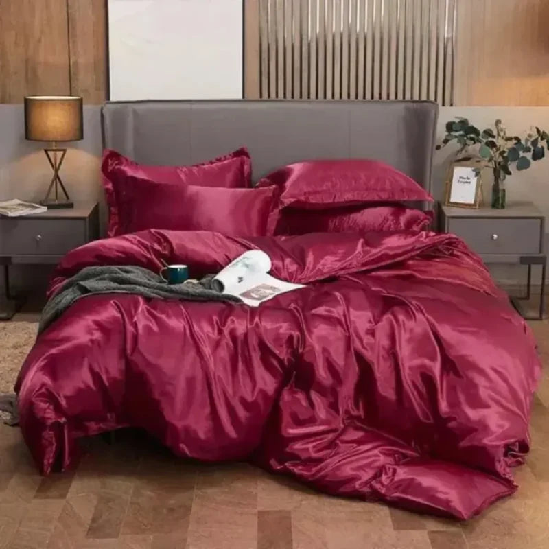 Conjunto de Roupas de Cama em Cetim